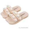 Pantofole per bambini pannelli per perle da esterno principessa soft sole slip calzature ragazze flip traspiranti r230815