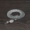 Łańcuchy s925 srebrne tajskie retro do robienia starych mężczyzn i kobiet łańcuch linowych cukuang hurtowo naszyjnik fale wodne