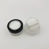 5G 10 ml Vide Plastique Clear Maquillage Puff Jar Cosmétique Crème Visage Poudre Blush Fondation Conteneur Pots Avec Tamis Puff Noir Rimmed Hpdx