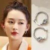 Wedding Rings FoYuan Silver Color Temperament High-end Feeling Circle Tie Ear Buckle Cool And Elegant Minimalist Trend Jewelry