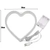 Andere Veranstaltungsparty liefert Herz Neonzeichen Batterie Batterie Dual Powered LED Light Home Dekoration Valentinstag Wanddekoration Jahr Weihnachtsgeschenk 230815