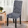 Campa a cadeira Mandala Print Kitchen Cover Capa Seat Removível Protetor anti-incrustante para decoração de banquetes de casamento