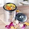 3L Kitchen Compost Bin Outdoor Compost Bucket Indoor Odorless Countertop Compost Pail Black Charcoal Filter Recycling Bin Pail LJ268S