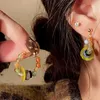 Pendientes de aro coloridos accesorios de marea de moda con cuentas