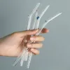 Tumbler 8 2 "x8 mm Straw di vetro limpido riutilizzabile set per frullati frullati paglia da bevande ecologiche con pennello per la pulizia 230814