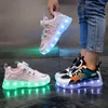 Sneakers Dzieci świecące dzieciak dzieci dla chłopców LED Kolorowe podeszte buty USB ładowanie mody oddychające 230815