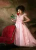 Girl Dresses A Line Tulle Girls Pageant For Po Shoot Appliques Kids Birthday Prom Gowns Sleeveless Children Flower