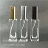 30 ml tomt klart glas parfymsprayflaska 1oz påfyllningsbar fyrkantig atomizer med svart guld svart pump cap thgej
