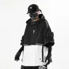 Mäns jackor 2023 Techwear Style Hip Hop Croped Jacket Pullover Mens Punk Motorcykel Huven multipockar Jaqueta 230814