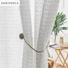 Sheer Curtains for Living Dining Room Bedroom Balcony Korean Embroidery White Tulle Lace Partition Window Drape Custom Size 230815