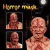 Party Masks Scary Bald Blood Scar Mask Horror Bloody Headgear 3d Realistic Human Face Headgear Emulsion Latex Adults Mask Breathable Masque 230814