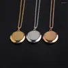 Chains Stainless Steel Color Geometry Necklace Mirror Circular Necklaces Round Box