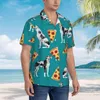 Men's Casual Shirts Great Dane Pizza Mens Hawaiian Short Sleeve Button Down Beach Tropical Floral