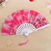 Figurine decorative estate ventaggi vintage pieghevole pieghevole di fiori di danza cinese danza da sposa regali tascabili giapponese in stile giapponese