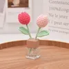 Decorative Flowers Tulip Crochet Flower Hand-woven Sunflower Hand Knitted Artificial Fake Plants Potted With Glass Vase Bouquet Decor