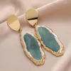 Dangle Earrings Modern Jewelry Geometric Resin 2023 Design Selling Irregular Gold Color Drop For Girl Lady Gifts