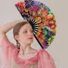 Decorative Figurines 1 PCS Handheld Nylon Cloth Foldable Hand Fan Festival Decoration Craft Party Favors Chinese