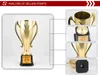 Dekorative Objekte Figuren Customized Trophy Cup Award College Sport Gold Plated Trophy Cup Team Sportwettbewerb Handwerk Souvenir Trofeu 230814