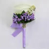 웨딩 코사이지 및 부 토니 에스 인공 장미 실크 신랑 Boutonniere Flower Groomsman Buttle Hole Mariage Accessorieszz