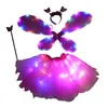 Clothing Sets Girls Birthday Party Glow Skirt Costume LED Light Up Outfit