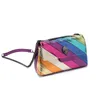 Kvällspåsar Rainbow Handbag Patchwork Crossbody for Women Brand Designer Fashion Trend PU Shoulder Bag 230814