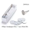 Nagelmanikyr Set 100st Pedicure White Disc Nuticle Callus Ta bort verktyget för elektrisk fotfil Hard Dead Skin Tools utbytbara Sandpappning 230815