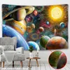 Tapestries Universe Solar Wall Hanging Tapestry Abstract Galaxy Hippie Retro Background Cloth Home Decor R230815