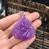 Collane a ciondolo naturale Birmania Jade Buddha Donne uomini Purple Jadeite Fashi