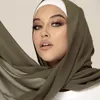 Ropa étnica Chiffon Hijab bufanda Turbanos para mujeres Shawl Plain Foulard Muslim Veil Head Wraps Hargénea Malasia Hijabs de mujer Malasia Hijabs