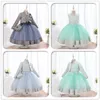 Girl s Dresses Yoliyolei 3pcs set Puffy Dress for Girls Jacquard Pattern Tulle Patchwork Children Clothing 3D Appliques Casual Birthday 230814