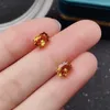 Stud Earrings Simple 925 Silver Citrine For Daily Wear 5mm 7mm VVS Grade Natural