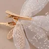 Hoofddeksels Yzymanualroom Hoofddeksels Fairy Wind Haarspeld Crystal Butterfly diamantencrust Net garenhaaraccessoires