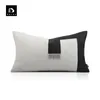 Capa simples de luxo da luz de travesseiro com borlas pretas cinza texturizado de couro texturizador sala de estar retangular