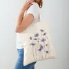 Сумки для покупок женщины покупатель сумки смешной цветочный акварель с принтом Harajuku складной холст женский плечо сумочка