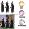 Nowość Halloween czarownice wystrój Ghost Horror Lighttup Witches Rekwizyty na zewnątrz trzymając ręce Krzyczące wiedźmy do ogrodowej imprezy ornament J230815