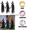 Новинка Хэллоуин ведьм декор призрак ужас Lightup Witches реквизит на открытом воздухе, держа руки, кричащие ведьмы для садового орнамента J230815