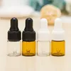 3 ml Mini Amber Glass Essential Oil Droper flaskor Refillerbara 4 färger FVFCE