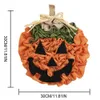 Neuheit Gegenstände handgefertigt gewebte Kürbiskranz Halloween Dekor Pendell Ornamente für Gardent Zaun Haustür Hanging Dekor für Heim 30 x 30 cm J230815