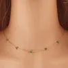 Choker Tiny Blue Flower Necklace For Women Gold Color Cute Design Pendant Trendiga kvinnliga födelsedagsmycken gåva