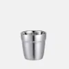 Cups Saucer 100pcs/Los 300 ml Doppelschicht 304 Edelstahl Wassertasse Unbrechbar Kaffeee für Campingreisen nach Hause