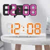 Duvar Saatleri 3D LED Dijital Saat Deco Parlayan Gece Modu Sıcaklık Elektronik Masa Dekorasyon Oturma Odası