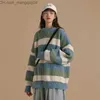 Maglioni maschili maschili per autunno maschile e inverno unisex coppie di base Stripes coreane di base semplici e sciolte friends harajuku di moda o-scollino casual z230815