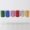 5 ml/5Gram Glasrol-on flessenbuis met aluminium dop 5cc glazen rollerbal monster heldere fles geur parfum 6 kleuren fbset