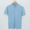 Men's Polos Super 120s Men Polo Shirts Mercerized Cotton Summer Plain Tops O Neck T Shirt Short Sleeve Casual Mens Clothing