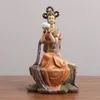 Estatuetas decorativas chinesas dunnhuang feminino feminino ornamentos femininos resin zen deusa estátua artesanato em decoração de decoração de escritório