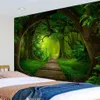 Arazzi Decorazioni per la casa Arazzo Bellissimo paesaggio attraverso la foresta Paesaggio Arazzo da parete Divano Camera da letto Dormitorio