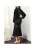 Plus Size Dresses Long Sleeved Evening Dress Sequin Slim Fitting Party High Waisted Fishtail Skirt Style