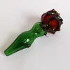 2023Factory Sale Glass Hand Pipe New Red Rose Thick Smoking Pipes Tobocco Spoon Burner 5.5inch Length LL