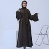 Etnik Giyim Nida İslami Abaya Düz Renk Müslüman Mütevazı Elbise Gevşek Geniş Kollu Kadınlar Dubai Türk Hijabi Robe Casual Ramazan (Hayır