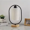 Tafellampen houten lamp Chinese stijl bedlicht led led fabric vintage bureaulichten voor woonkamer studie decoratief